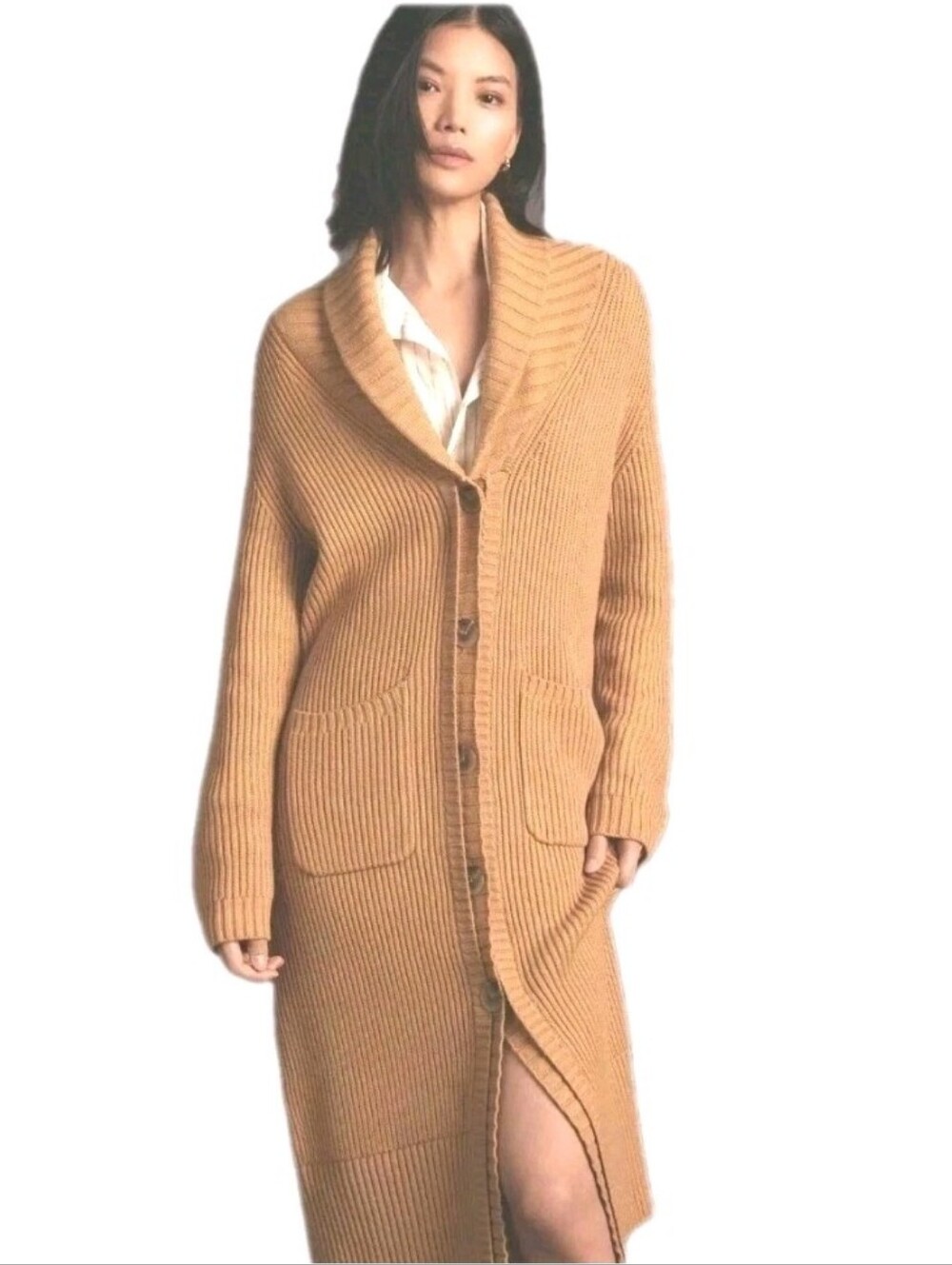 Maeve Anthropologie Coatigan Sweater Knit Longline Button Front Cardigan Sz: 3X